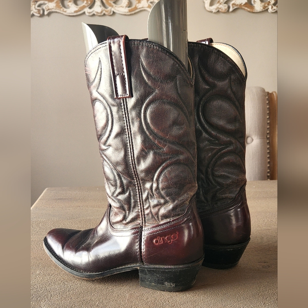 DINGO Vintage MEN'S Cowboy Western Boots WINE Leather Size 8D